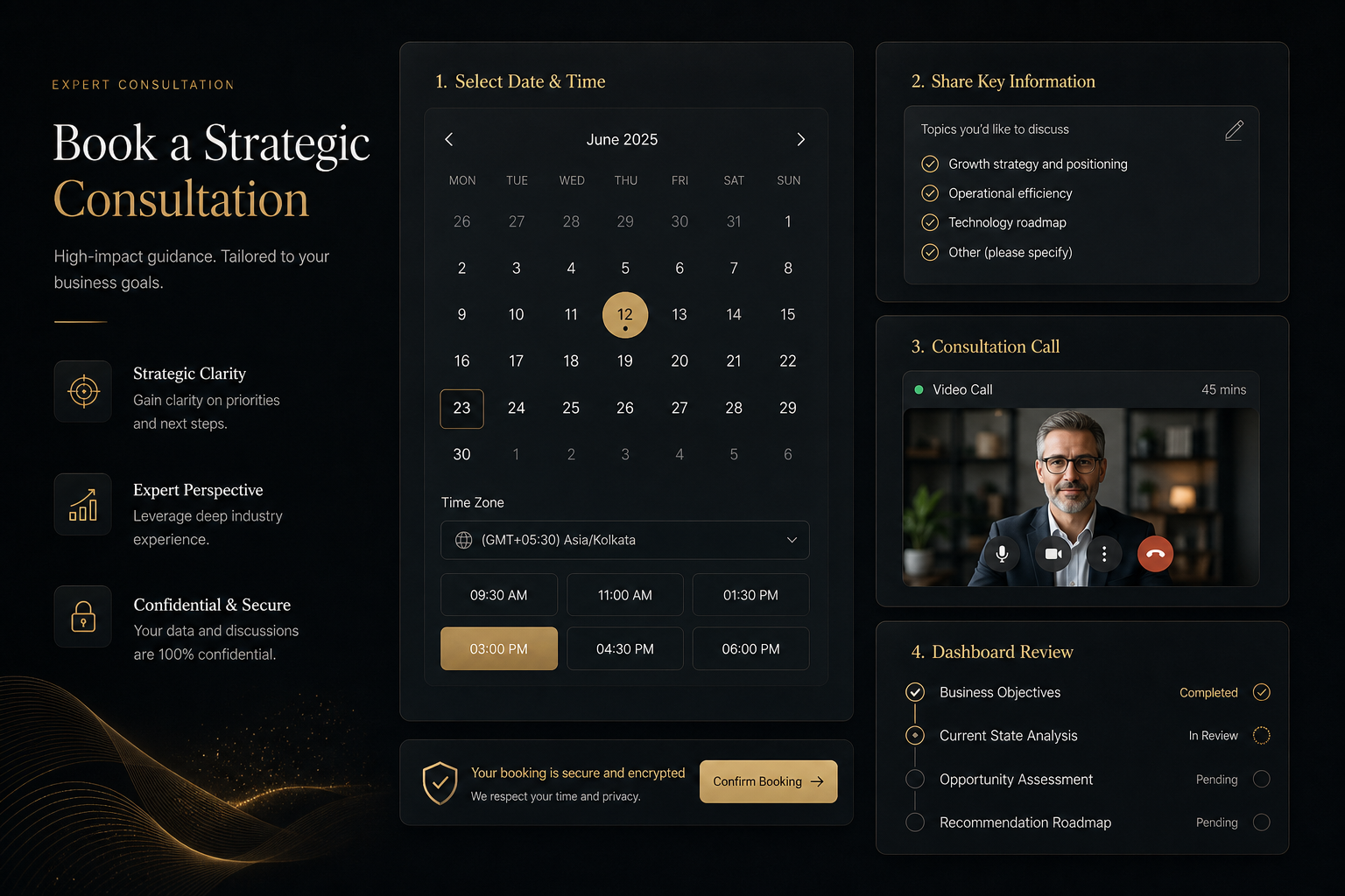 Enterprise consultation booking interface preview